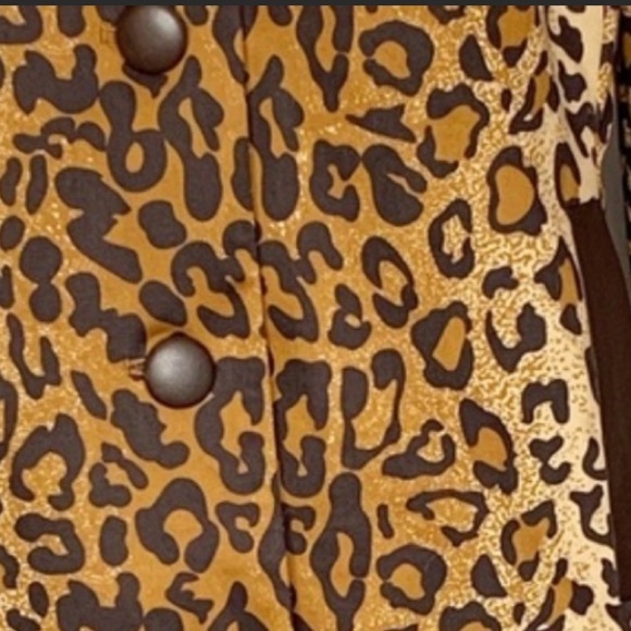 Host Pick! RARE DON CASTER TRUE Modern look VINTAGE LEOPARD/ LEATHER TRENCH - Picture 6 of 16